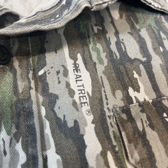 Vintage Cabela’s Chamois Button Shirt Men's Medium Long Sleeve Realtree Camo USA - Picture 4 of 9